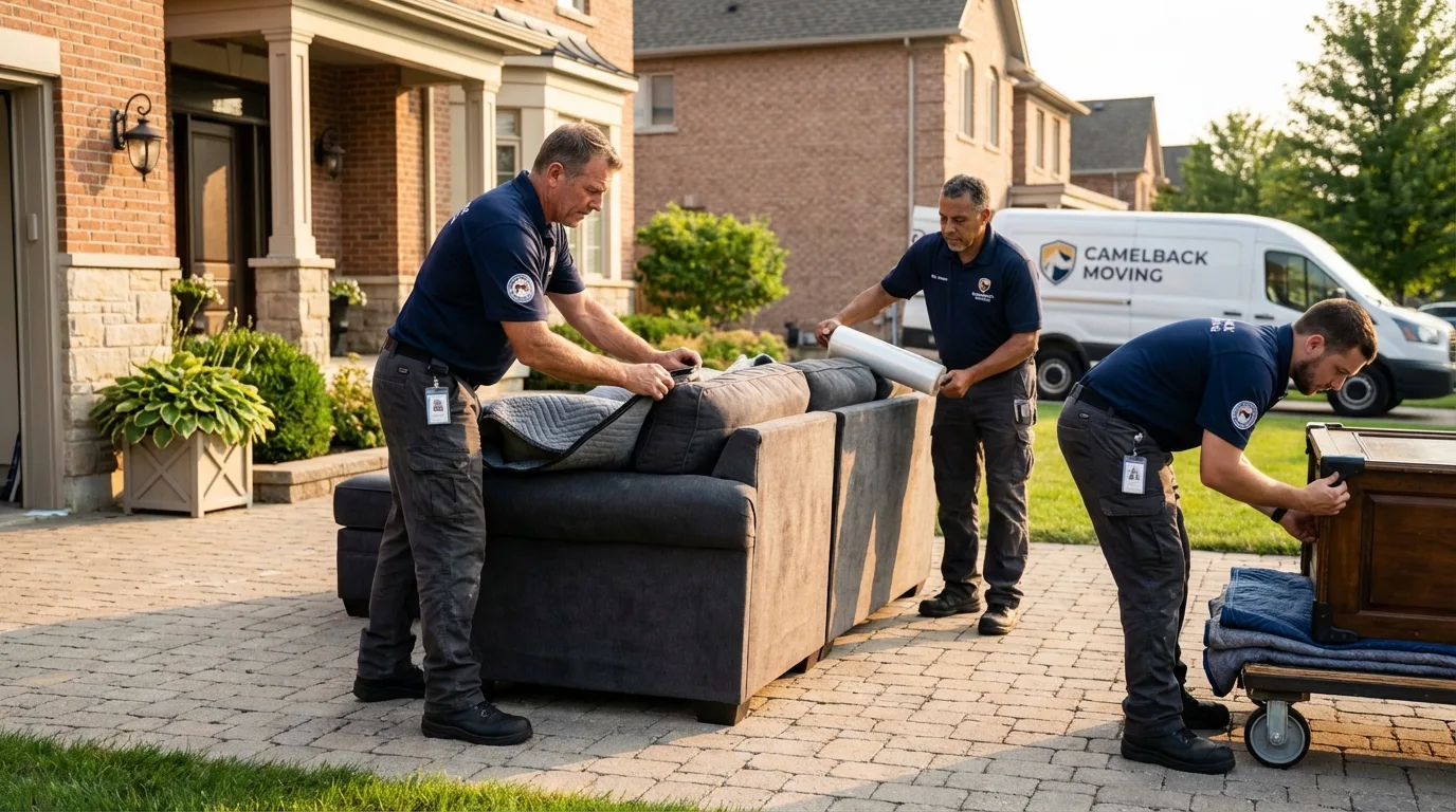 Large estate moving crew wrapping furniture in Wallace, NC